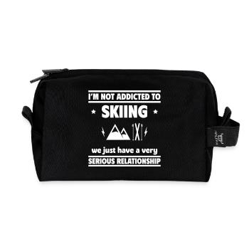 I'm not addicted to skiing - Recycled Toiletry Zip Bag - black - Front