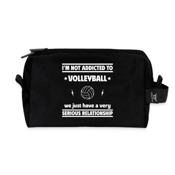 I'm not addicted to volleyball - Recycled Toiletry Zip Bag - black - Front