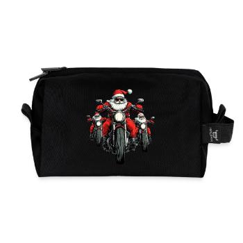 Motorcyclists Christmas - Recycled Toiletry Zip Bag - black - Front