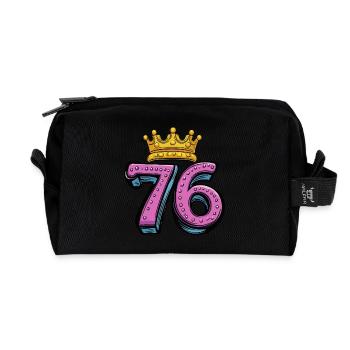 76 Zahl Krone - Recycelte Kulturtasche - Schwarz - Vorne