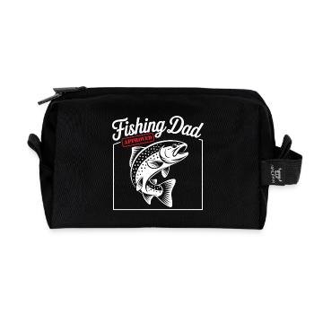 Bester Angelpapa Best Fishing Dad Approved - Recycled Toiletry Zip Bag - black - Front