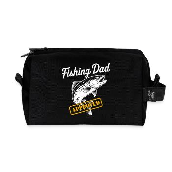 Bester Angelpapa Best Fishing Dad Approved - Recycelte Kulturtasche - Schwarz - Vorne