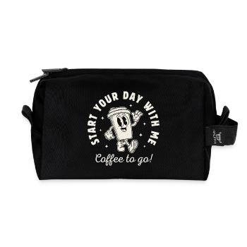 Start Your Day With Coffee - Recycled Toiletry Zip Bag - black - Front