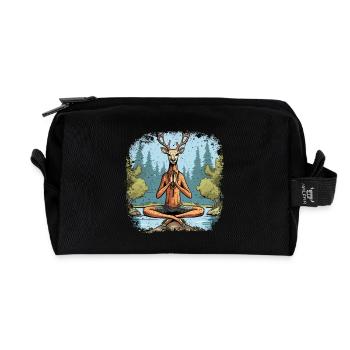 Hirsch Yogi - Recycelte Kulturtasche - Schwarz - Vorne