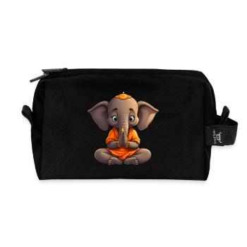 Yoga de l’éléphant - Trousse de toilette en tissu recyclé - noir - Devant