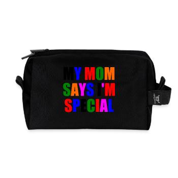 my mom says im special - Recycelte Kulturtasche - Schwarz - Vorne