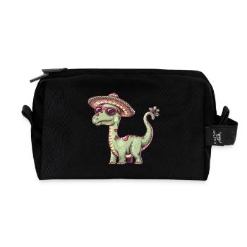 Dinosaurier brontosaurus Sombrero - Recycelte Kulturtasche - Schwarz - Vorne