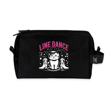 I love my cat and line dancing - Recycled Toiletry Zip Bag - black - Front