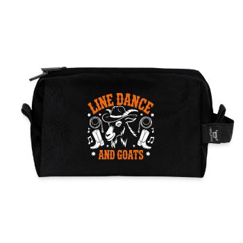 Goats and Line Dance Funny Goat with Stetson - Recycled Toiletry Zip Bag - black - Front