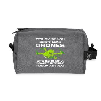 Pilote de drone passe-temps intelligent dicton - Trousse de toilette en tissu recyclé - anthracite - Devant