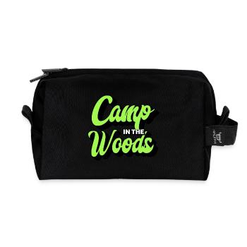 Adventure in the forest – camping under the stars - Recycled Toiletry Zip Bag - black - Front