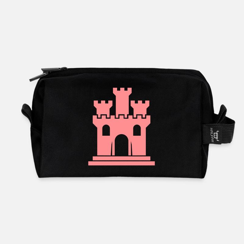 castle - Recycelte Kulturtasche - Schwarz