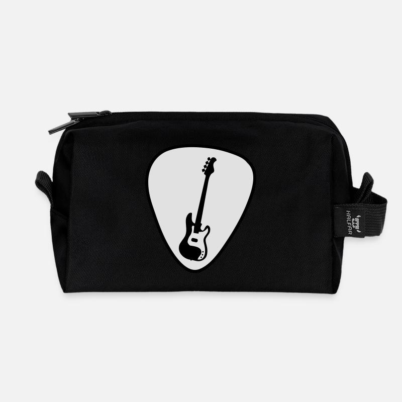 guitar - Recycled Toiletry Zip Bag - black