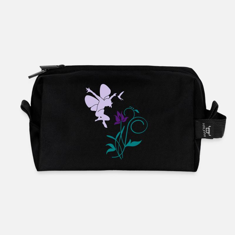 Orchidee / orchid (2c) - Recycelte Kulturtasche - Schwarz