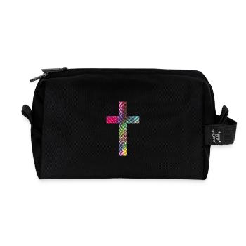 Kreuz - Recycelte Kulturtasche - Schwarz - Vorne