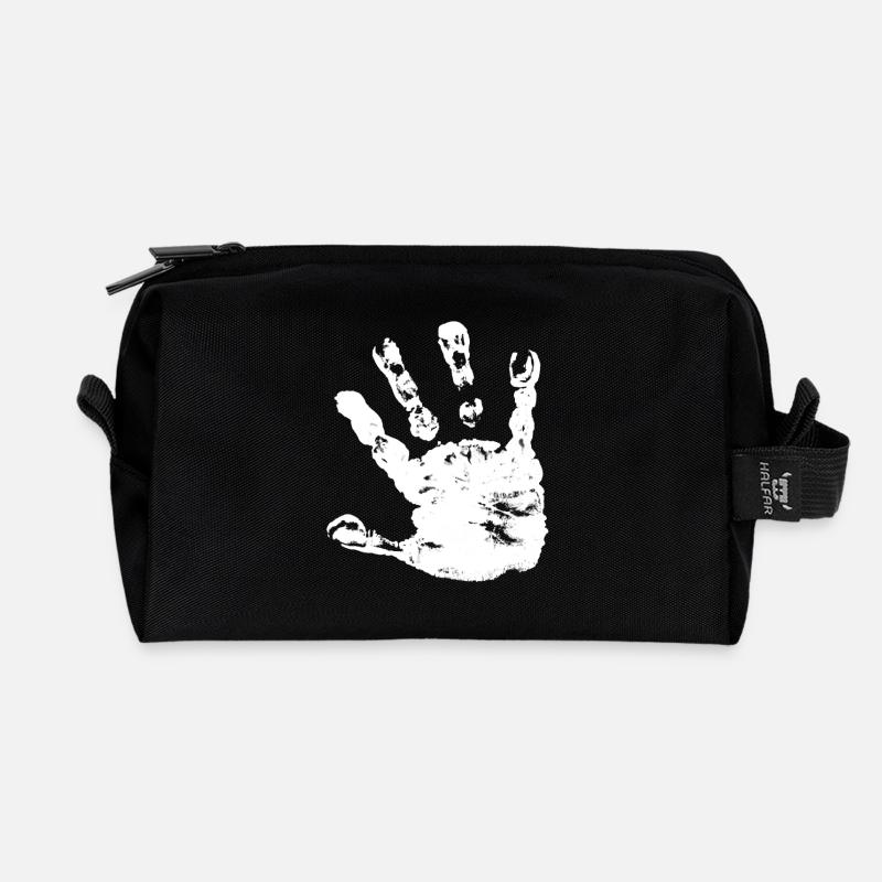 Handabdruck Kids - Recycelte Kulturtasche - Schwarz