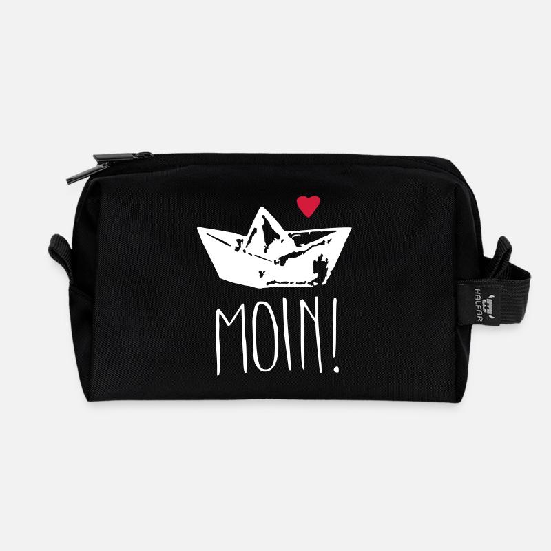 moin herz - Recycelte Kulturtasche - Schwarz