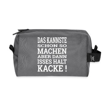 Das kannste schon so machen - Recycelte Kulturtasche - Anthrazit - Vorne