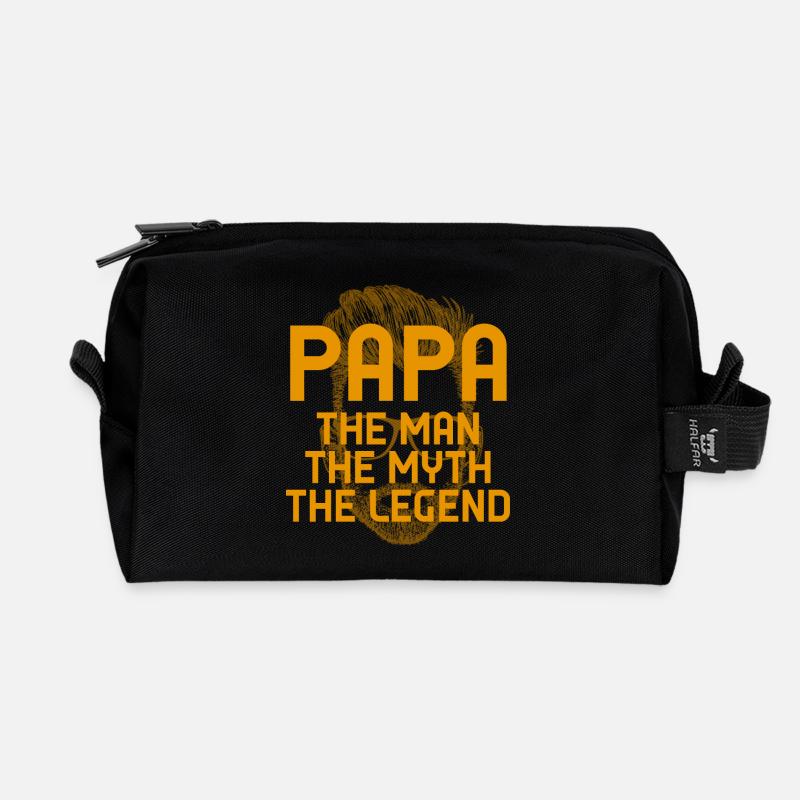 PAPA - THE MAN, THE MYTH, THE LEGEND! - Recycelte Kulturtasche - Schwarz