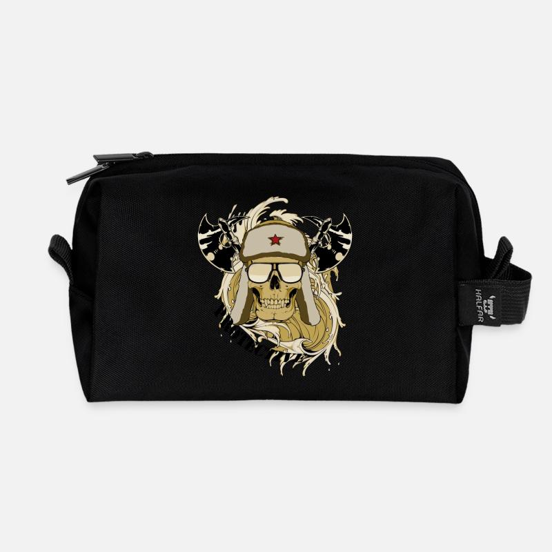 protective skull - Recycelte Kulturtasche - Schwarz