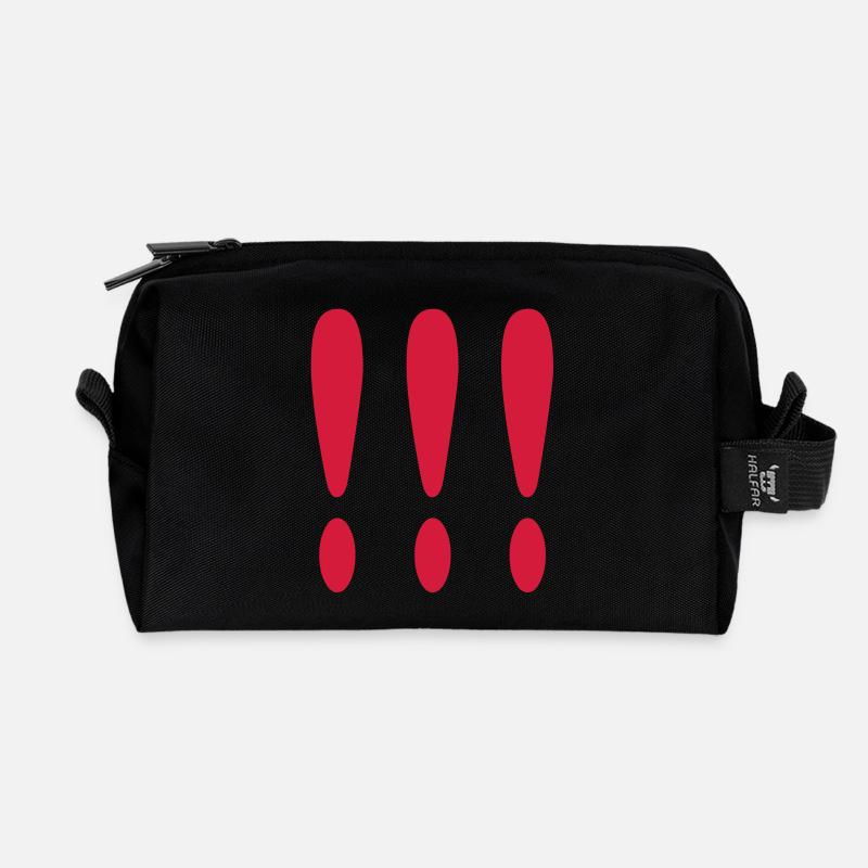 drei ausrufezeichen rot - Recycelte Kulturtasche - Schwarz