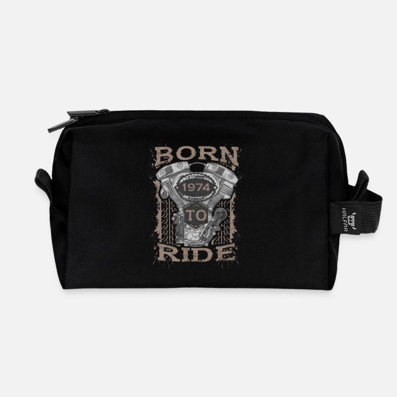 Born to Ride motorcycle 1974 - Recycelte Kulturtasche - Schwarz