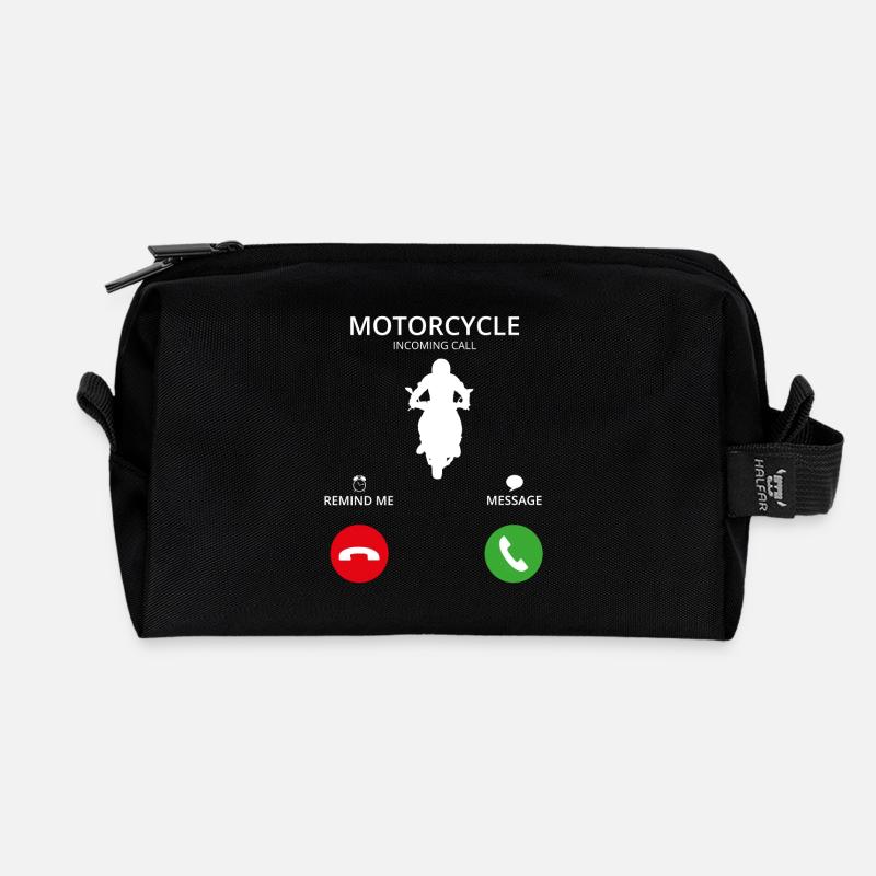 Call Mobile Call biker sport motorcycle - Recycled Toiletry Zip Bag - black