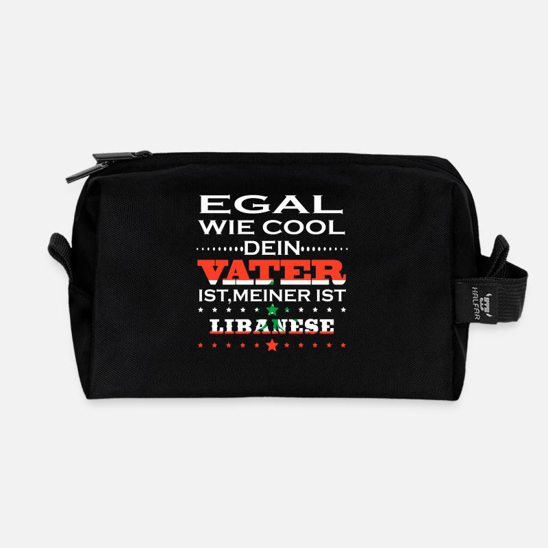 Egal wie cool vater geschenk ist Libanon - Recycelte Kulturtasche - Schwarz