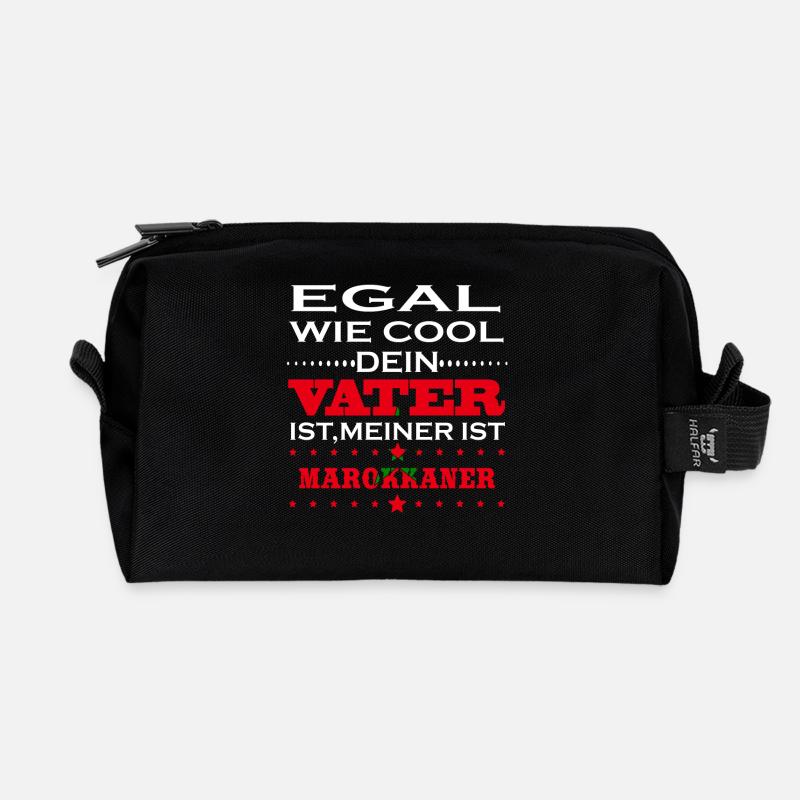 Egal wie cool vater geschenk ist Marokko - Recycelte Kulturtasche - Schwarz