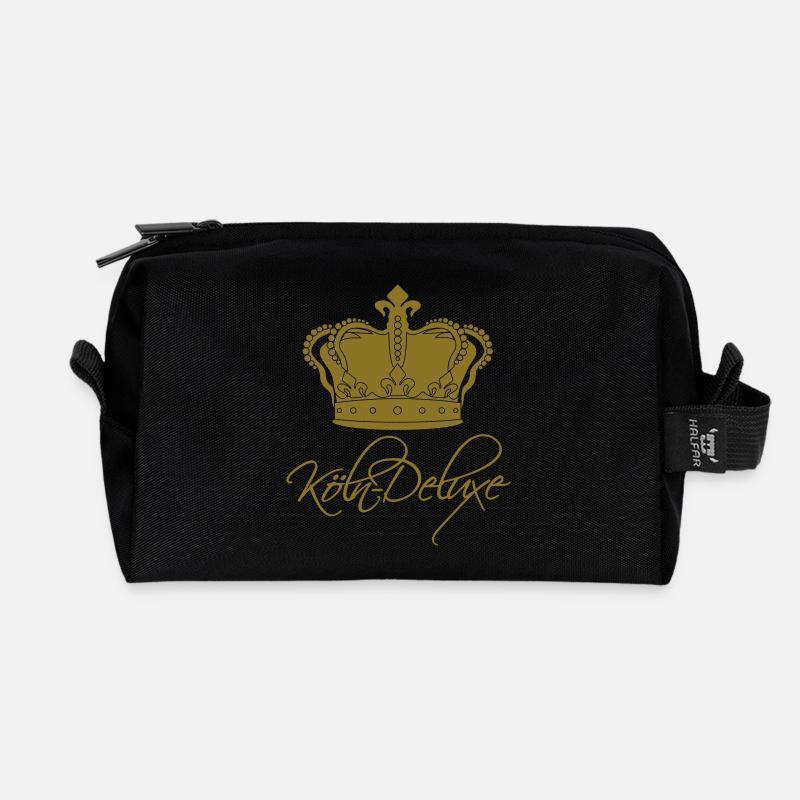 Köln Deluxe Krone gross - Recycelte Kulturtasche - Schwarz