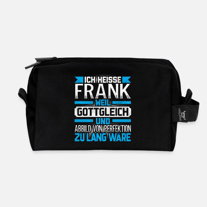 FRANK - Gottgleich - Recycelte Kulturtasche - Schwarz