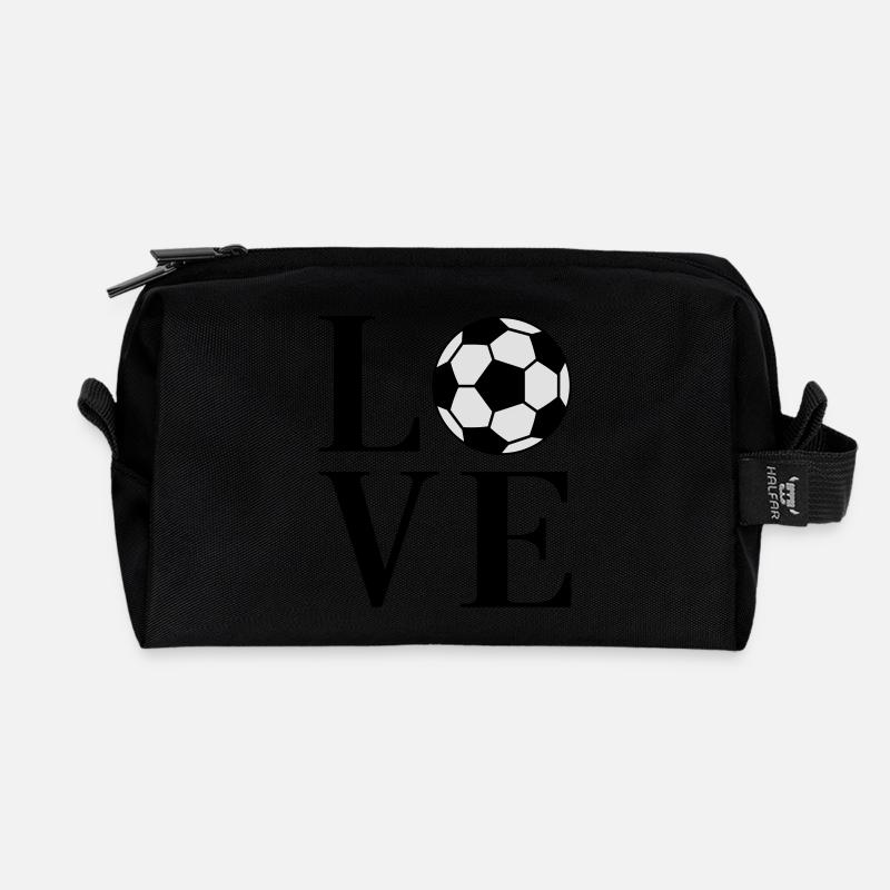 Fußball - Recycelte Kulturtasche - Schwarz