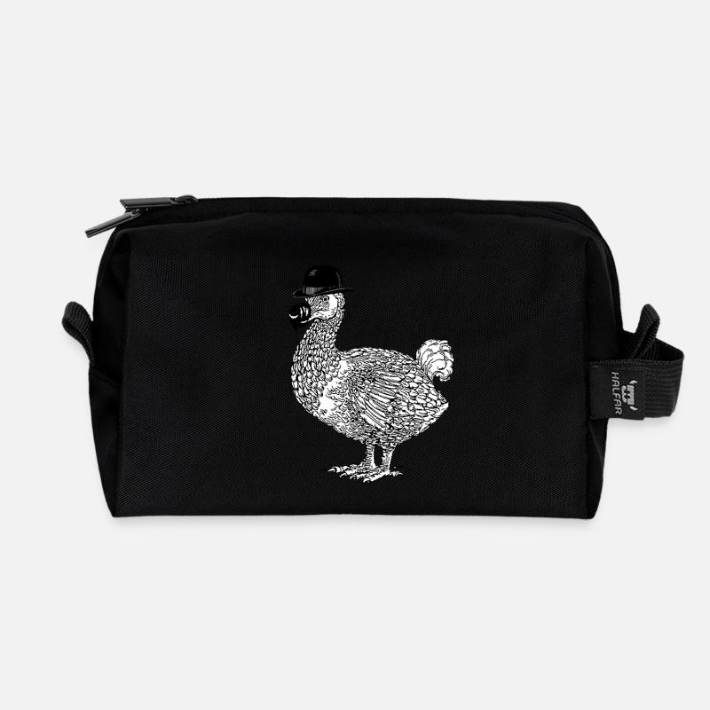 Dodo mit Hut - Recycelte Kulturtasche - Schwarz