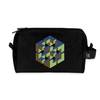 unmögliche Figur Escher Würfel Geometrie Phantasie - Recycelte Kulturtasche - Schwarz - Vorne