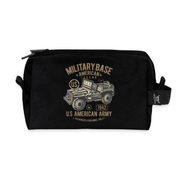 American Army jeep military legend SUV - Recycled Toiletry Zip Bag - black - Front
