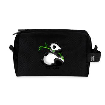Fat Panda Geschenk Idee - Recycelte Kulturtasche - Schwarz - Vorne