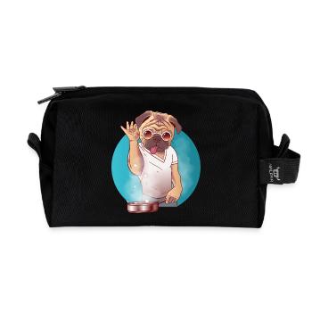 Salt Bae Hund kocht mit Hingabe - Recycelte Kulturtasche - Schwarz - Vorne