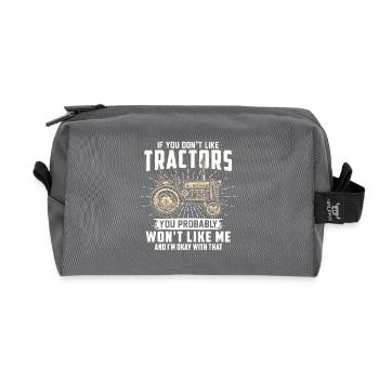 Traktor Shirt · Landwirtschaft · Traktoren mögen - Recycelte Kulturtasche - Anthrazit - Vorne