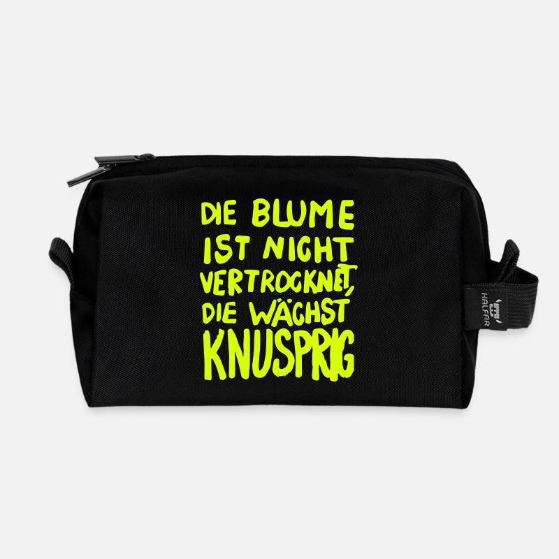 Die Blume wächst knusprig - Recycelte Kulturtasche - Schwarz