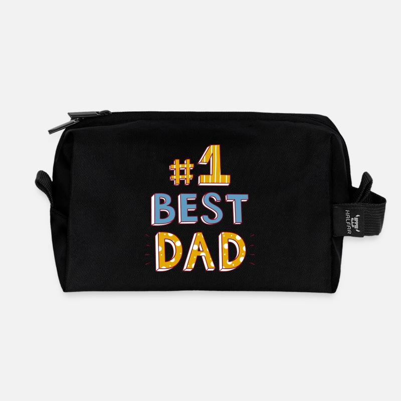 # 1 Best Dad - Recycled Toiletry Zip Bag - black