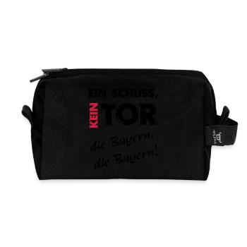 Ein Schuss kein Tor die Bayern - Recycelte Kulturtasche - Schwarz - Vorne