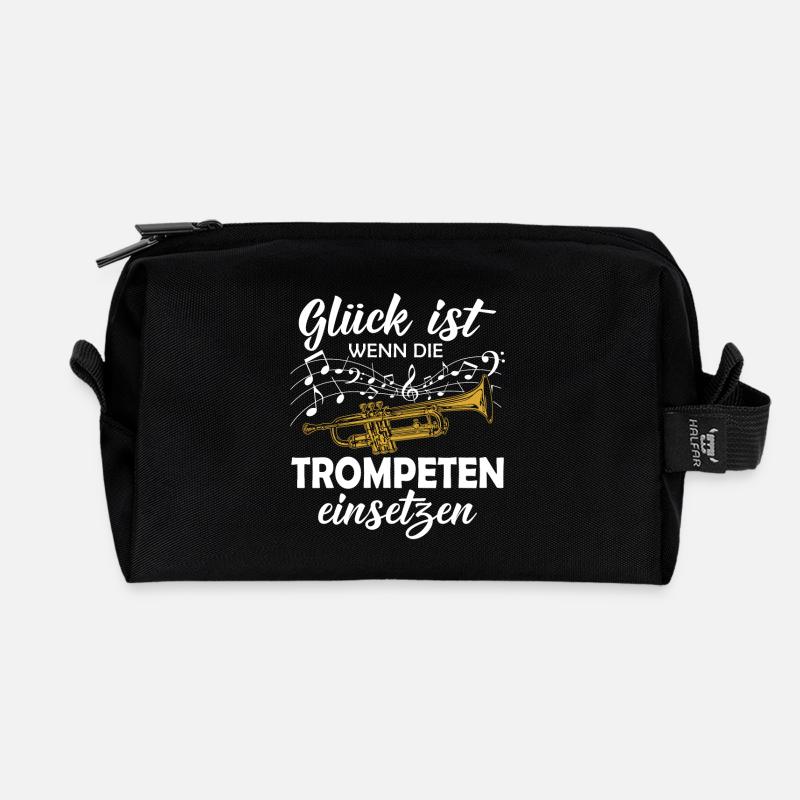 Trompete Shirt · Blasmusik · Glück ist Trompeten - Recycelte Kulturtasche - Schwarz