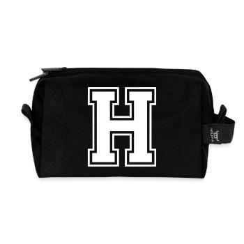 h - Trousse de toilette en tissu recyclé - noir - Devant