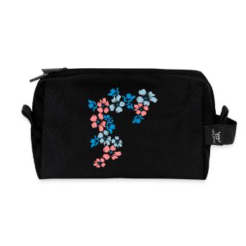 flowers - Trousse de toilette en tissu recyclé - noir - Devant
