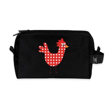 poule - Trousse de toilette en tissu recyclé - noir - Devant