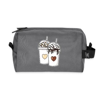 Pärchen Milchshake Vanille Schokolade - Recycelte Kulturtasche - Anthrazit - Vorne
