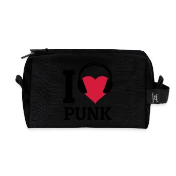 I love Punk - Trousse de toilette en tissu recyclé - noir - Devant