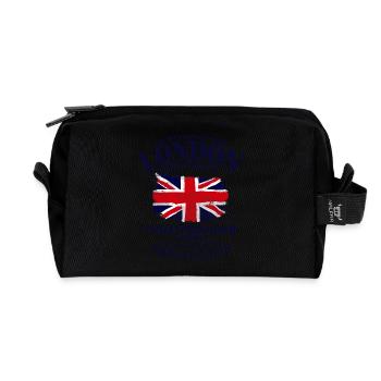 London - Union Jack Vintage Flag - Recycled Toiletry Zip Bag - black - Front