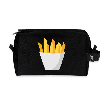 French fries - Recycled Toiletry Zip Bag - black - Front