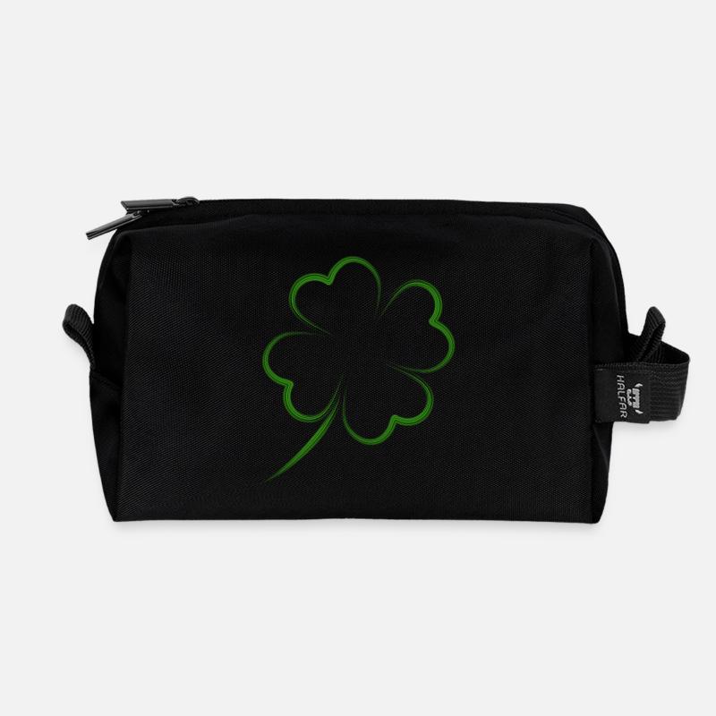 kleeblatt glück - Recycelte Kulturtasche - Schwarz